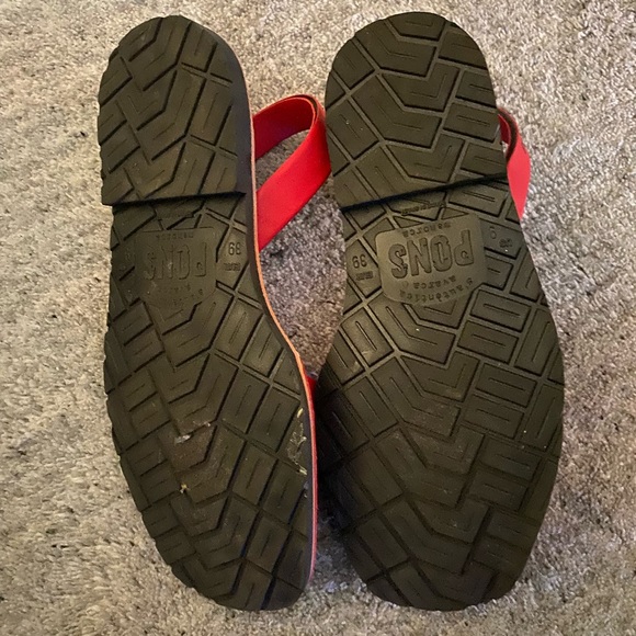 SOLD! Pons Red Sandals! Worn once!SOLD! - Picture 3 of 4